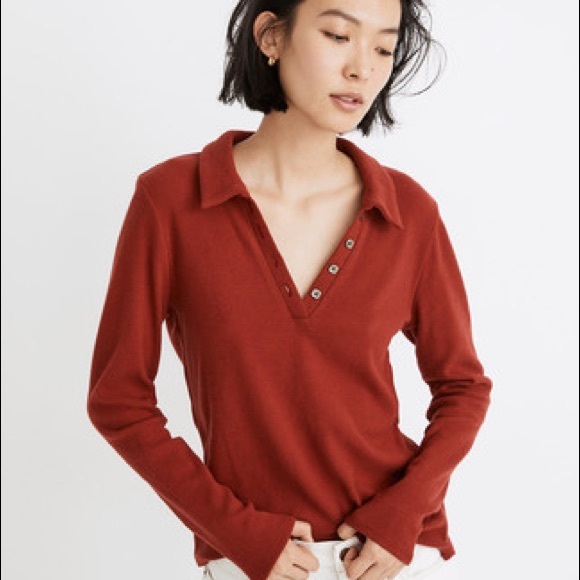 Madewell Plush Ribbed Polo - Picture 1 of 6